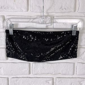 NWT Express sequin bandeau bralette size large